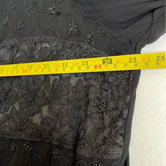 Lane Bryant Designs Collection Black Beaded Lace Button Front Shirt Women 14 16 - Picture 12 of 15